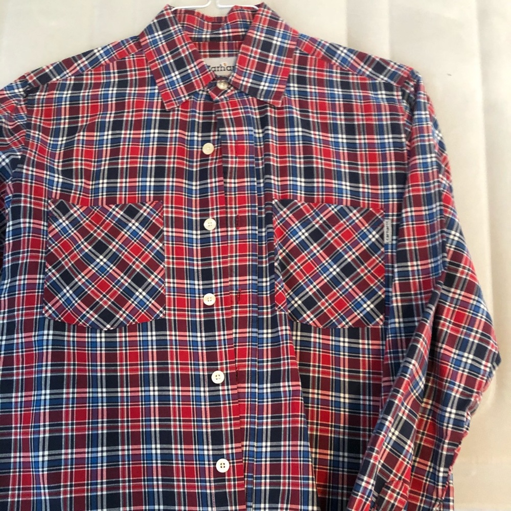Carhartt long sleeve button up Red white and blue